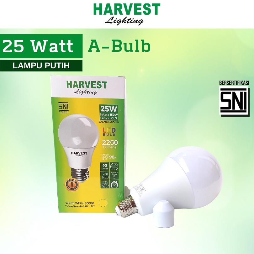 25W HARVEST LIGHTING Lampu Bohlam LED A Bulb  25 Watt Lampu Hemat Energi Original Bersertifikasi SNI dan Bergaransi