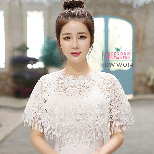 [STOK TERBATAS] AKSESORIS WEDDING LACE BOLERO KARDIGAN BROKAT KOREA BWW014