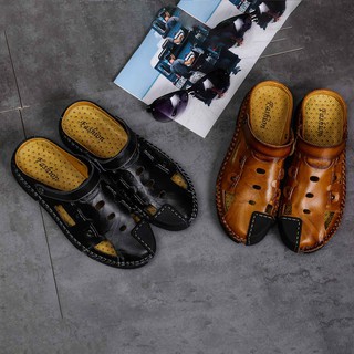  Sepatu  Sandal  Casual Pria  Bahan Kulit Asli Lembut Ukuran 