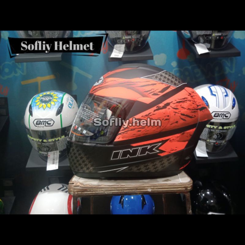 HELM INK CL MAX SERI 7 MATT RED INK HELM CLMAX CL-MAX FULL FACE
