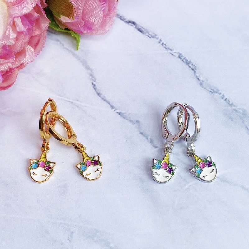 Anting Bayi / Anak Flower Unicorn Lapis Emas