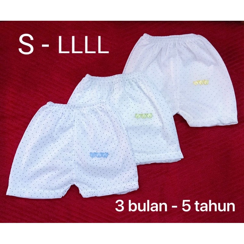 6PCS Celana Pendek bayi balita Katun 3bulan-5thn / Celana Segiempat Bayi / Celana Pendek Anak murah