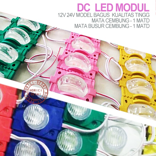 ASLI DC LAMPU LED STRIP MODUL 3W 12V IP67 WATERPROOF LED MATA BUSUR DAN MATA CEMBUNG