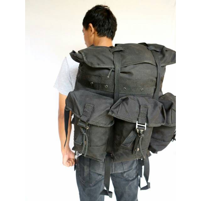 Ransel Tempur Hitam Brimob Tas Ransel Korea HItam