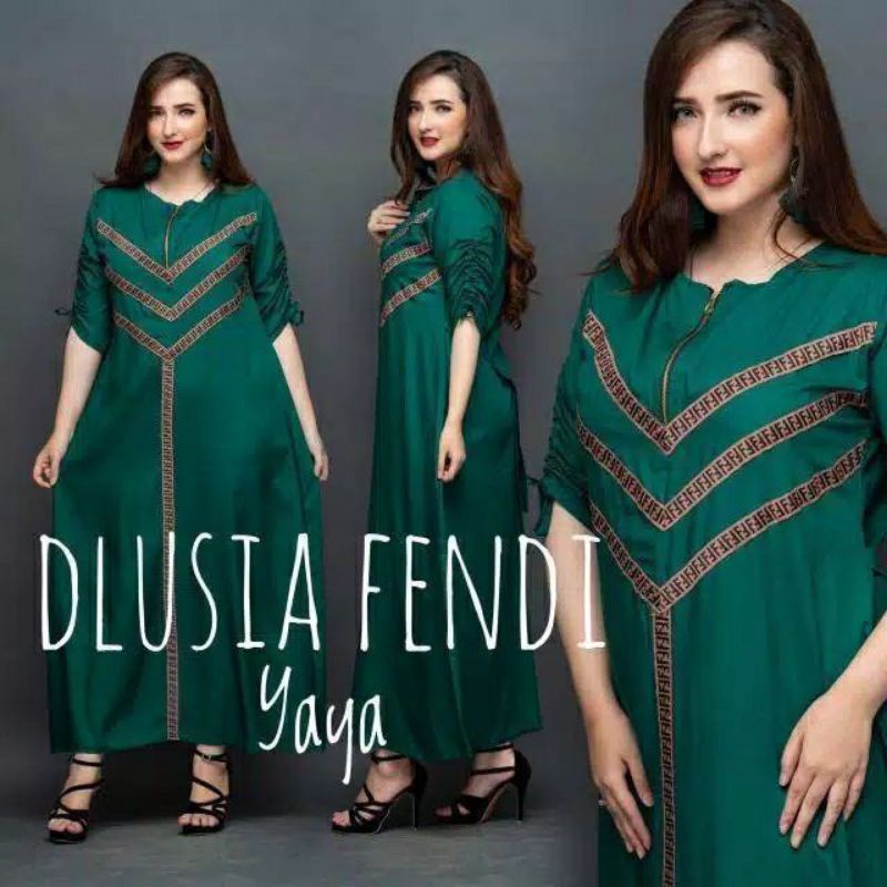 TERJANGKAU DASTER ARAB RENDA MOTIF FENDI YAYA DASTER BRUKAT RESLETING DEPAN