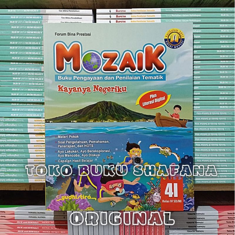 Paket 4 Buku Mozaik 4F 4G 4H 4I Yudhistira Kelas 4 SD K13 Revisi - Pengayaan &amp; Penilaian Tematik
