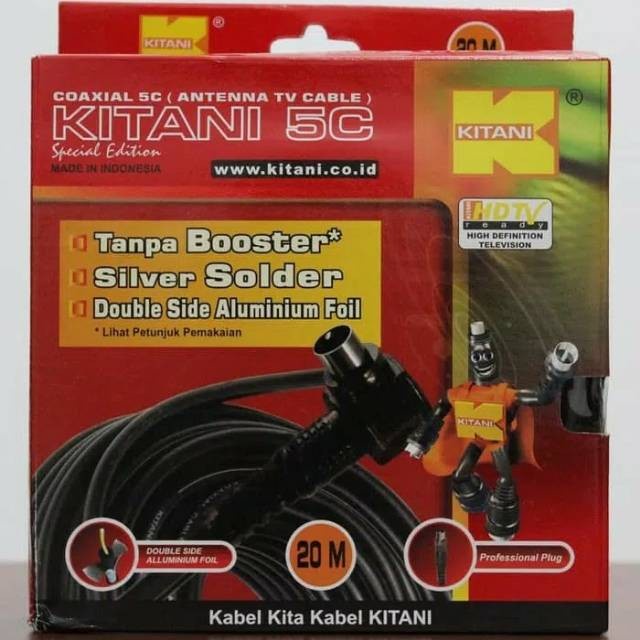 Kabel Antena TV 5C Kitani 20 Meter / Kabel TV Kitani Coaxial 20 M