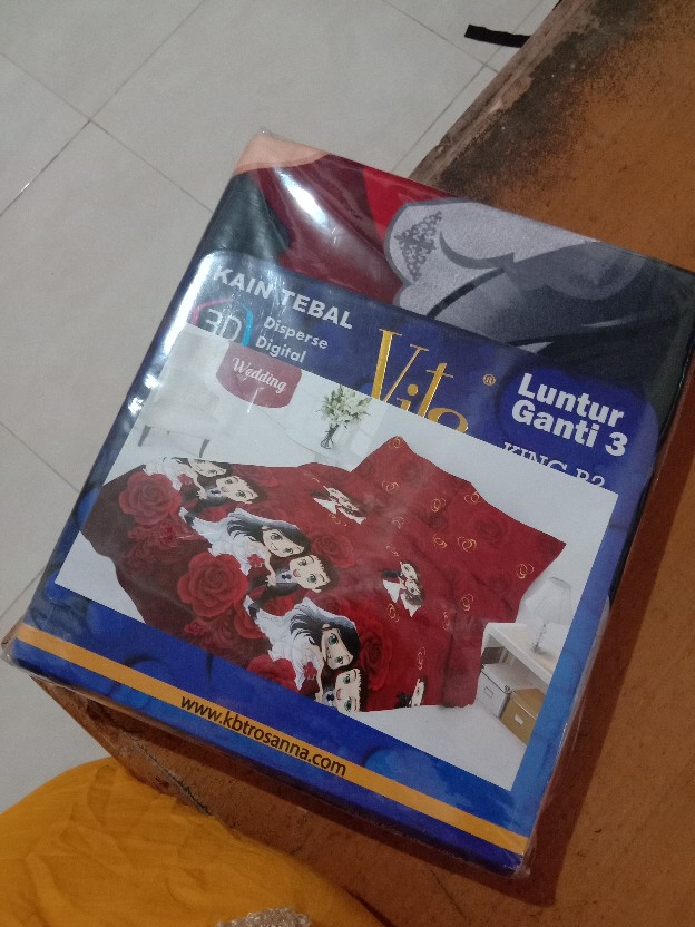 Sprei 3d New Vito Motif Wedding Ukuran 180x200