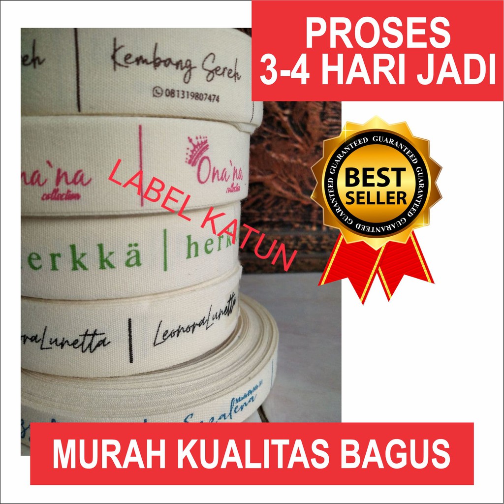 

Label Katun POLOS MURAH!! Label Hijab Label Clothing Custom logo Polos Siap di Sablon