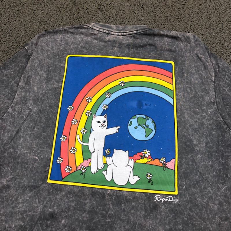 KAOS T SHIRT RIP N DIP LORD NERMAL THE EARTH WASHBLACK TIEDYE