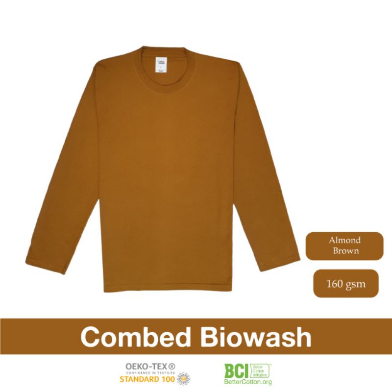 Kaos Basic Lengan Panjang - Almond Brown