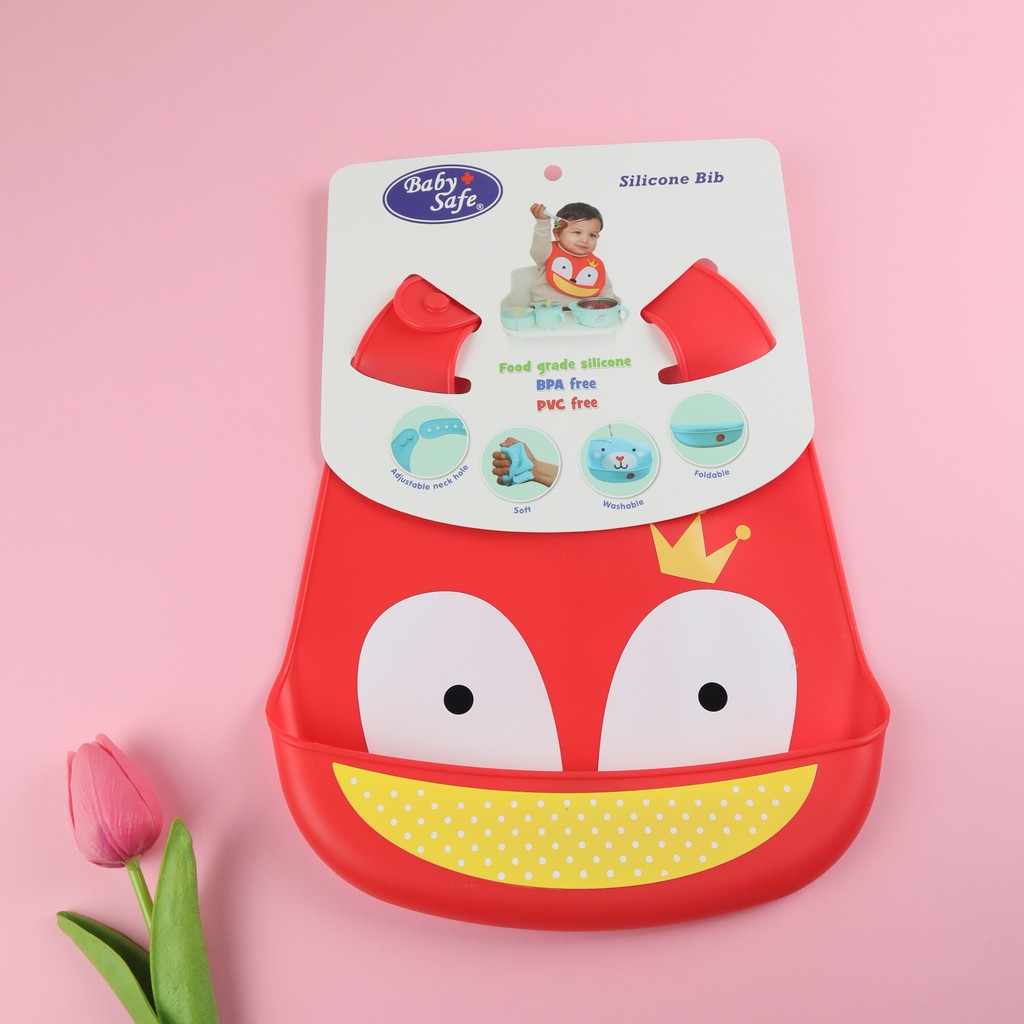 Baby Safe | Silicone Bib BIB04 | Celemek Makan bayi | Slabber Bayi