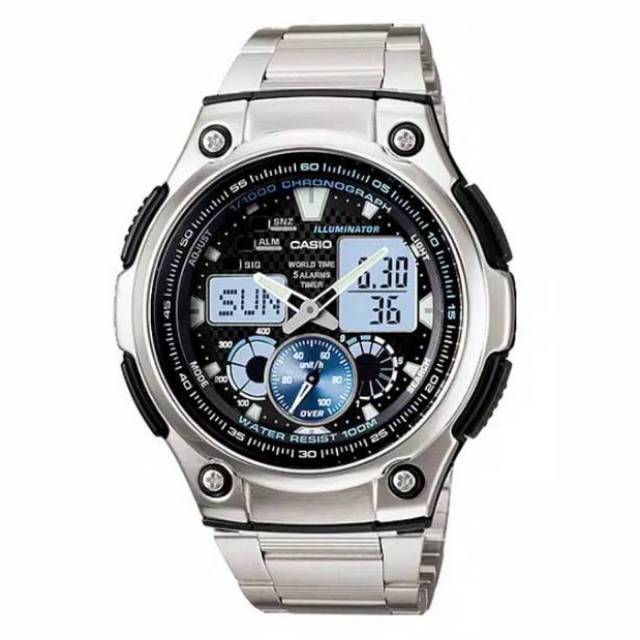 Casio Chronograph AQ-190WD-1A Original-World time Mens Watch AQ-190WD-1AVDF