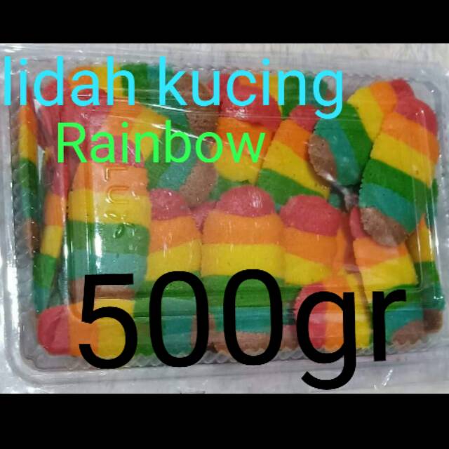 

Lidah kucing Rainbow-500gr-manis-gurih-renyah-kue kering-makanan ringan