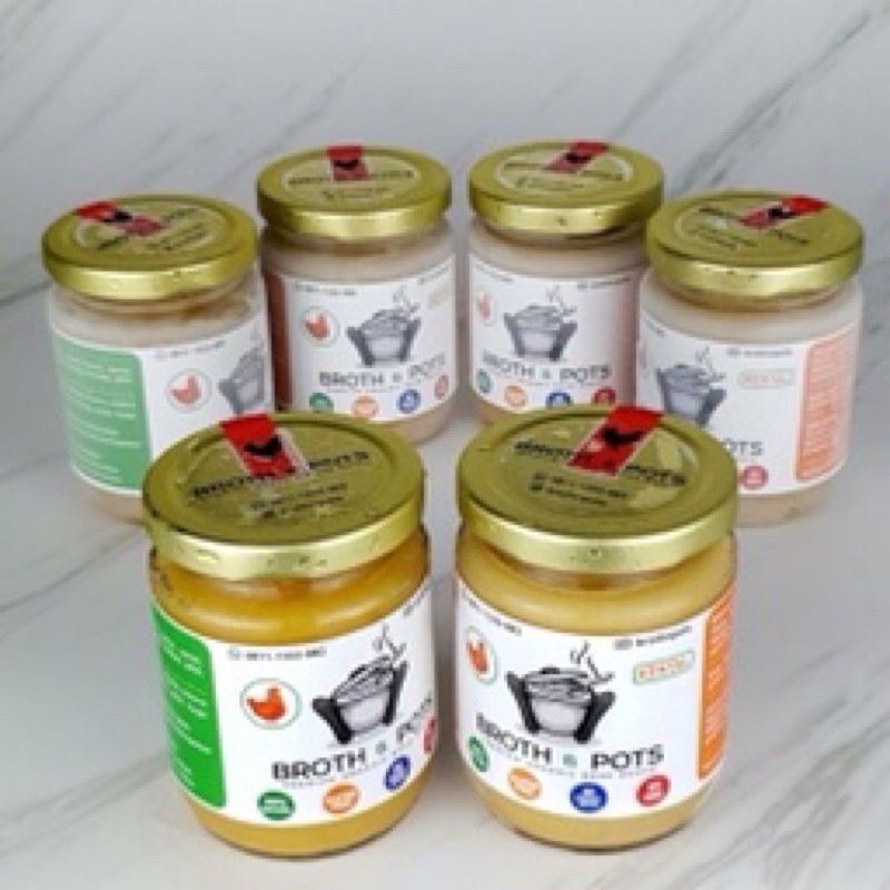 

PAKET 6 JARS MIX 3 ORIGINAL + 3 KENTAL BROTH n POTS Chicken Bone Broth