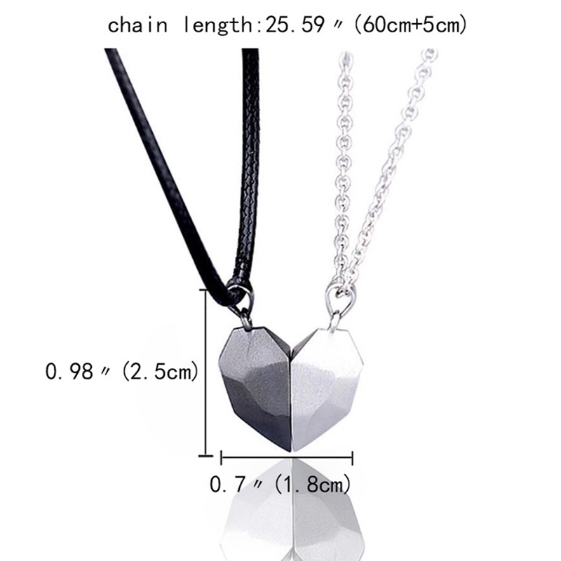 2pcs Kalung Liontin Batu Magnetik Bentuk Hati Untuk Hadiah Valentine