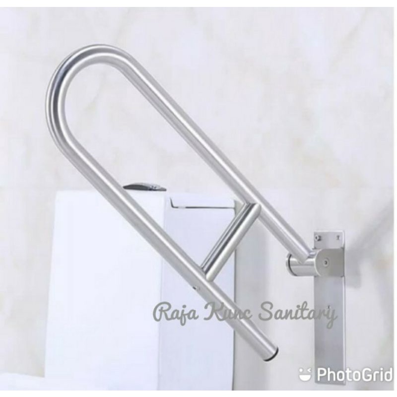 Grab Bar Disability Safety/Pegangan Kamar Mandi/Toilet Stainless Lipat