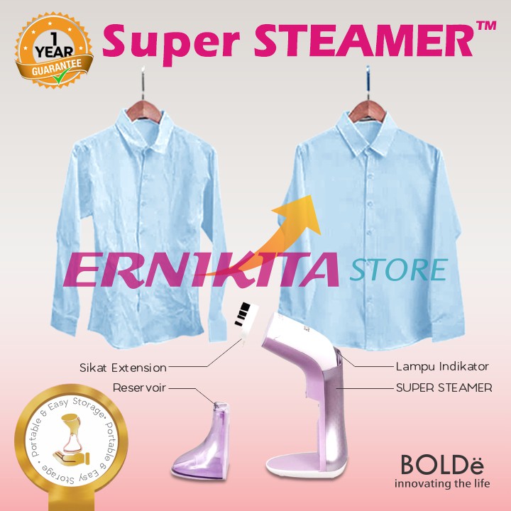 BOLDe SUPER STEAMER LAVIOLA - Setrika Uap Portable Perapih Pakaian