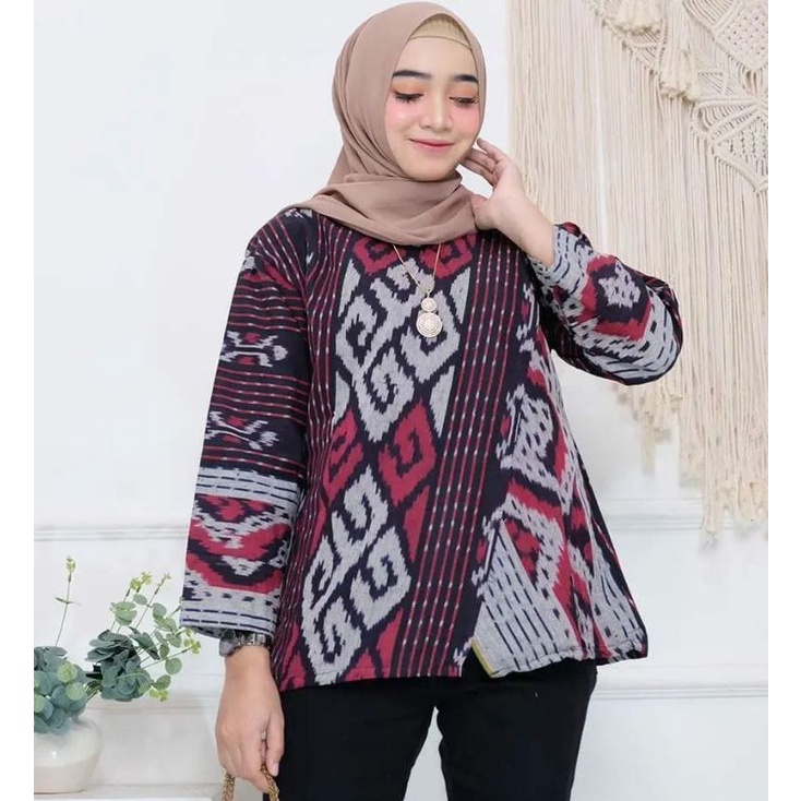 Blouse tenun etnik blangket jepara baju tenun jepara BTB66