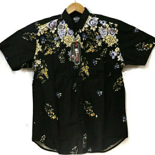 KEMEJA PENDEK MOTIF SURFING/ LENGAN PENDEK DISTRO / PRIA MOTIF BUNGA