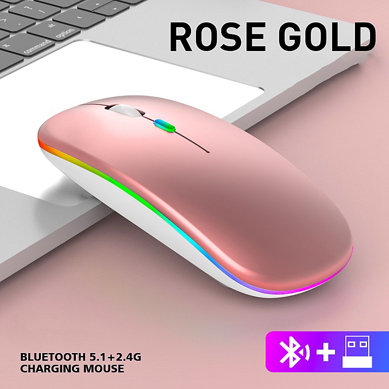 New bluetooth dual-mode wireless mouse charging mute computer notebook office gaming luminous mouse 2.4G