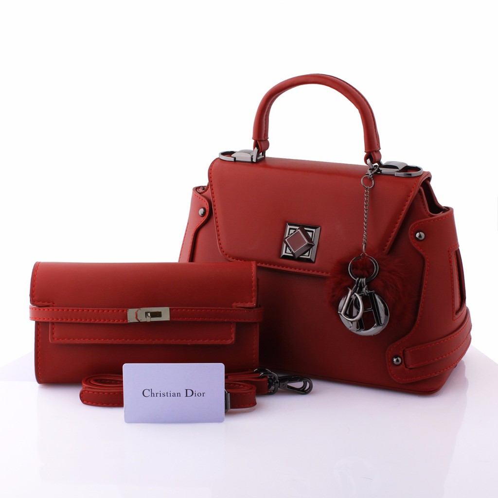 New arrival Tas Wanita branded impor Batam merek  Dior Vanesha Royal Set Clutch promo