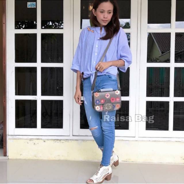 TERMURAH! RAISA SLING BAG BAHAN KULIT SINTETIS - GROSIR TAS WANITA