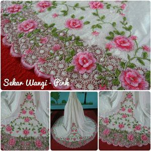 Perfect  Mukena Sekar Wangi Velvet Bordir Kuning Pink Biru Populer