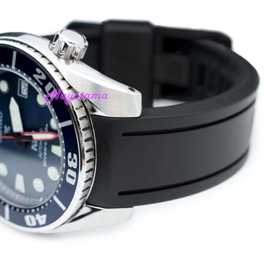 20mm CRAFTER BLUE CB02 Rubber Strap HITAM Seiko Sumo Black Buckle