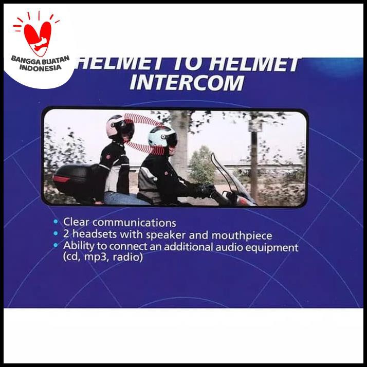 Intercom Helm Interphone Sepeda Motor Handsfree Boncengan Headset Asli