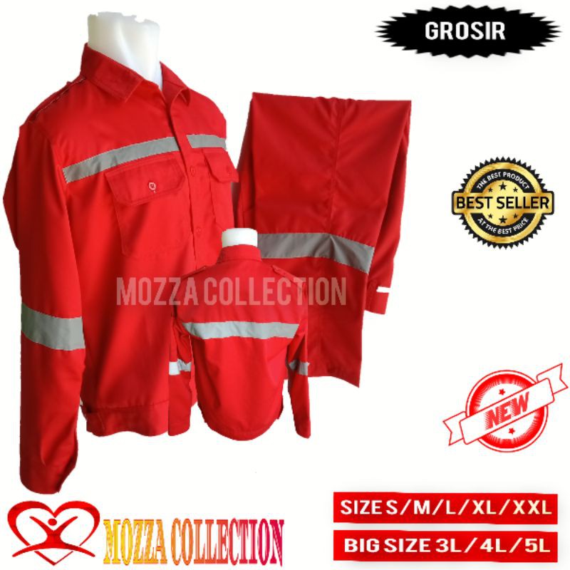 Jual Baju Setelan Celana Merk Almozz Hse Merah Wearpack Baju Safety