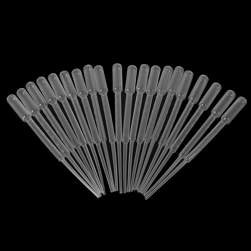 100 Pcs Pipet Transfer Mata Sekali Pakai Bahan Plastik Transparan Ukuran 3ML