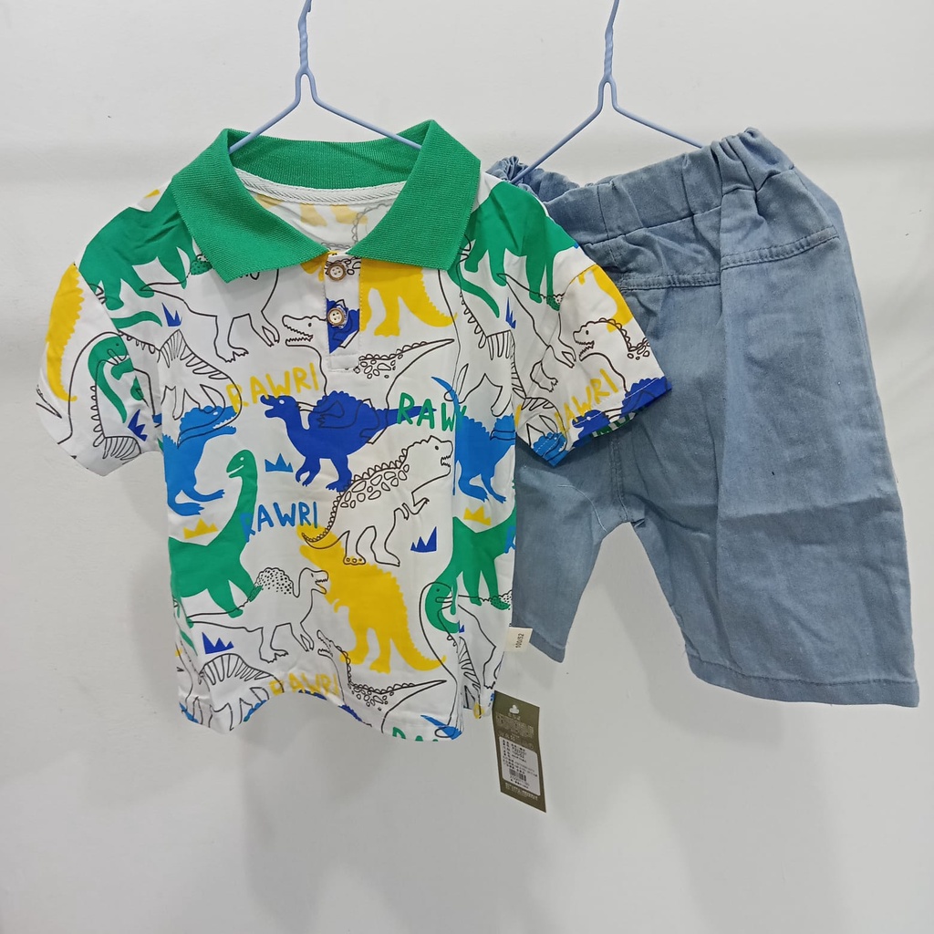 [COD] Setelan anak motif DINO RAWR / baju anak 0-5 tahun IMPOR KOREA/ set pakaian anak lucu baju dino anak/Babylovanta