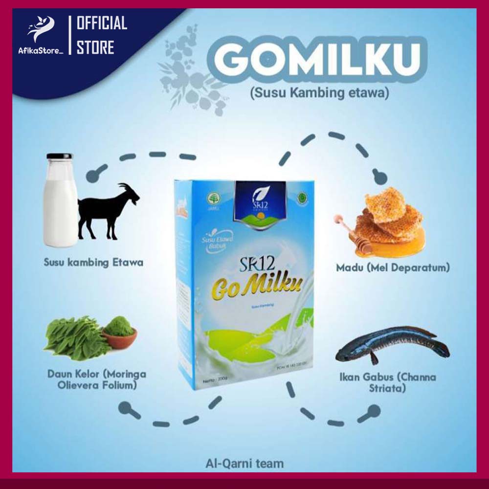 Go Milku Sr12 - Susu Kambing Etawa - Gomilku sr12 Halal BPOM Melancarkan Asi - Netto 200gr &amp; 600gr