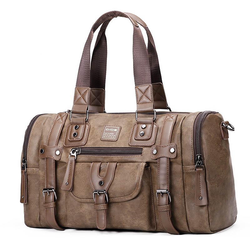 TAS TRAVEL PRIA KULIT /TAS SELEMPANG / TAS BAHU / DIDE DUFFLE TRAVEL BAG VINTAGE - DIDE-JG854