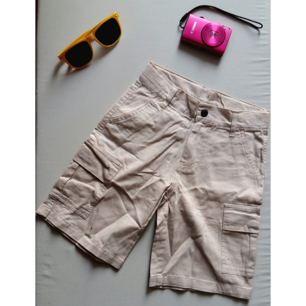 Celana pendek jeans anak cowok Nautica soft Jeans Krem