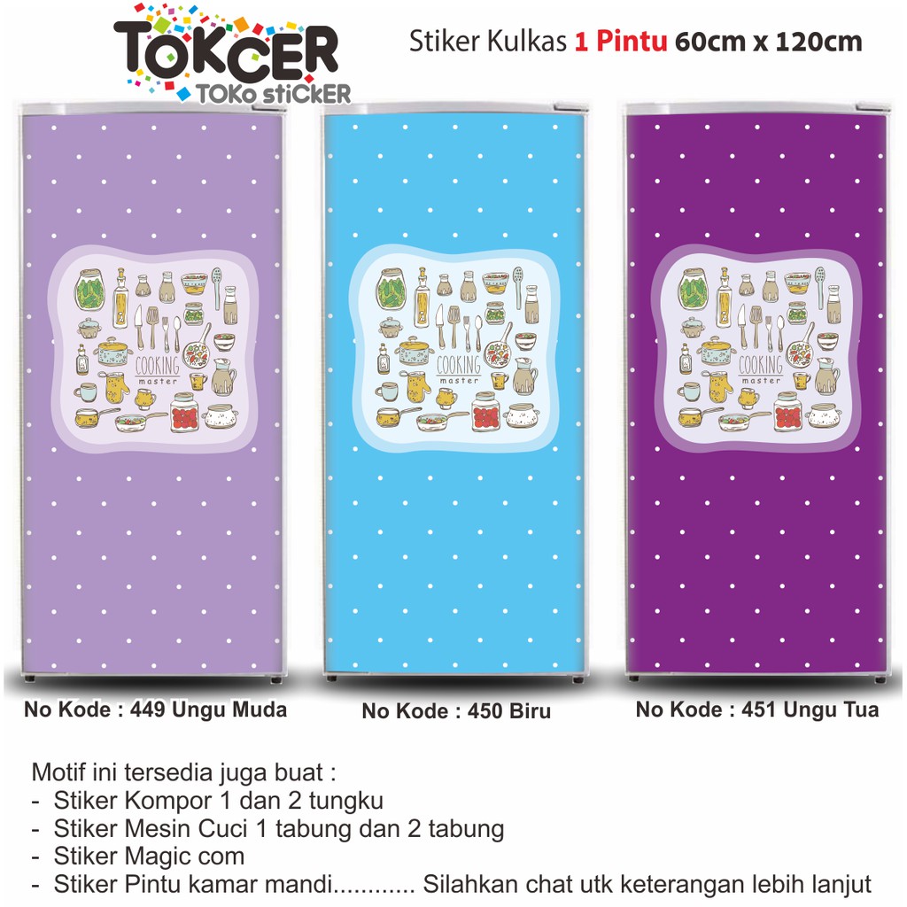 Stiker Kulkas 1 dan 2 Pintu COOKING MASTER