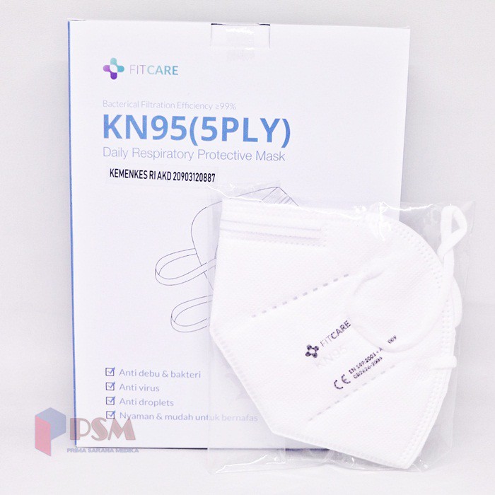 KN95 Mask 5ply Earloop Headloop Hijab / Masker isi 10 perbox FITCARE