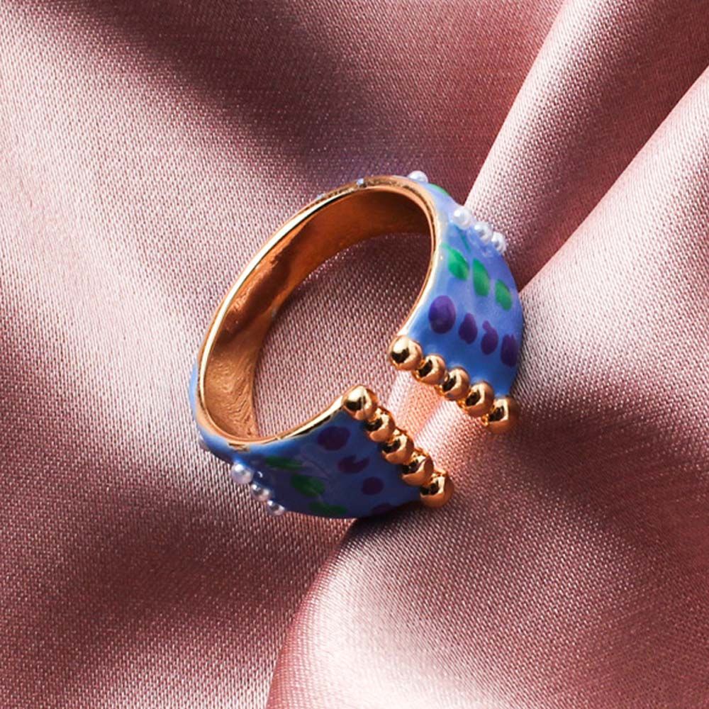 Needway  Gifts Metal Rings Women Girls Open Rings Oil Drop Rings Men Irregular Geometric Handmade Ins Romantic Party Jewelry