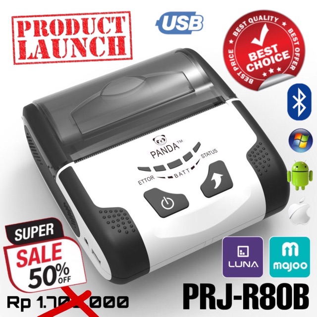 printer ppob kasir thermal 80mm panda prj r80b android  usb bluetooth 