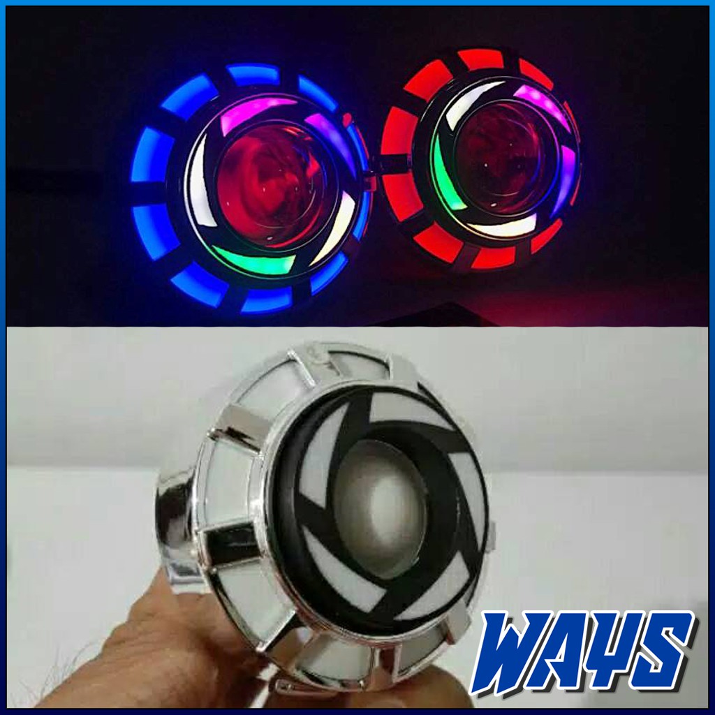 [L141] Lampu Rem Stoplamp Bayonet Projie LED Bulat Mini Rainbow Mobil Motor Variasi Running Kedip