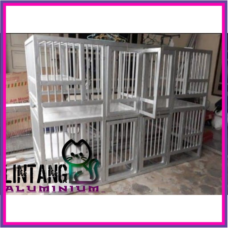 Kandang Kucing Galvalum jeruji Minimalis 4kamar