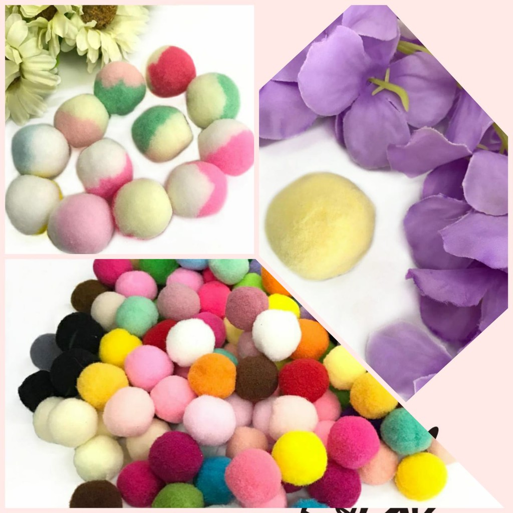 1 BUAH - 2.5 CM DAN 4 CM POM POM HALUS