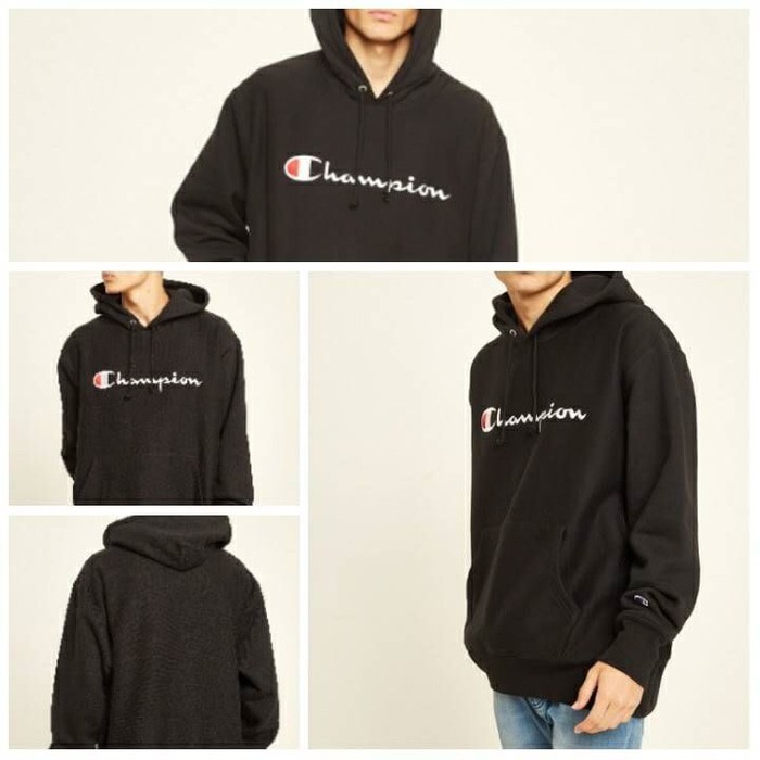 champion logo on sleeve hoodie