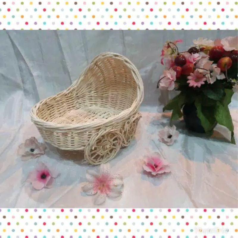 Keranjang Rotan Kereta Bayi / Parcel Rotan / Hampers Rotan
