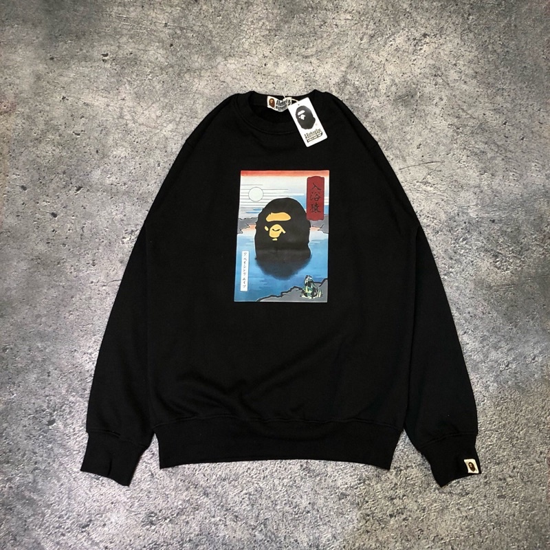 CREWNECK SWEATSHIRT BAPE JAPAN FW20 - SWEATER BAPE JAPAN A BATHING APE MIROR ORIGINAL FULLTAG&LABEL