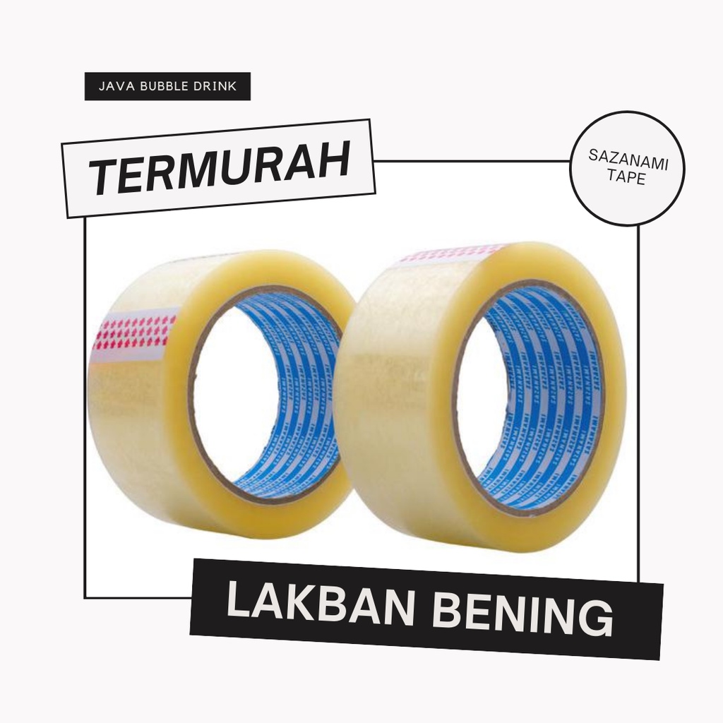Lakban Bening 2 Inch X 100 Yard Sazanami 45MM