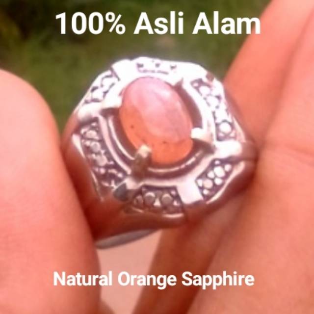 Batu Safir Natural Orange Sapphire 100% Asli Alam Super Mulus Warna Cerah Berkelas Berkwalitas HQ