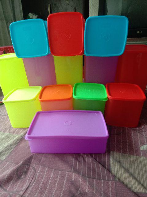 [indra] Set Toples Plastik Warna/i Isi 10pcs/smk442/wadah Penyimpanan Makanan