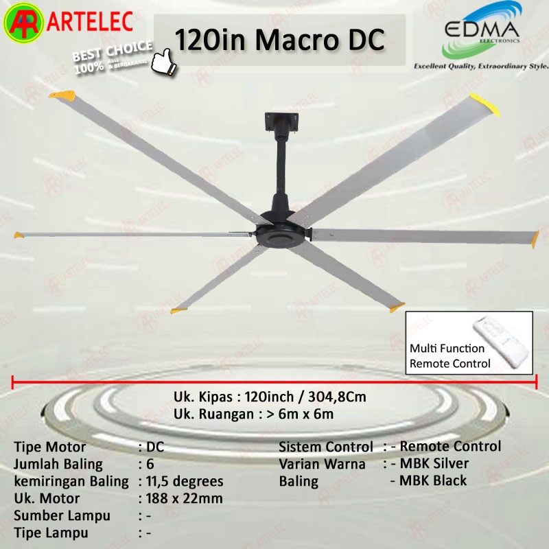 Kipas Angin Gantung MT EDMA 120in MACRO DC Kipas Angin Plafon kipas angin dekorasi Mt Edma | MtEdma